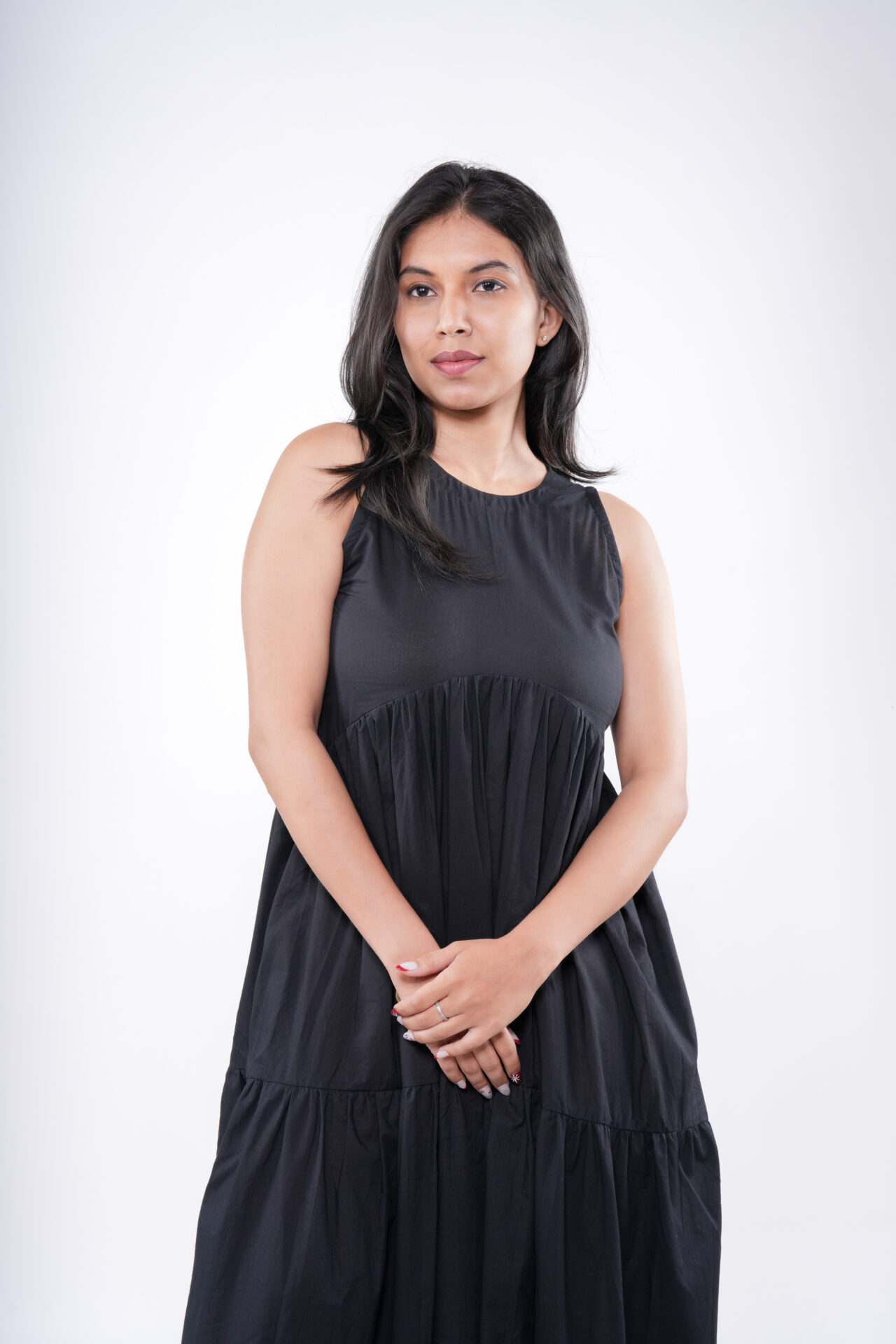 Nora – Black Tier Maxi Dress - Image 3