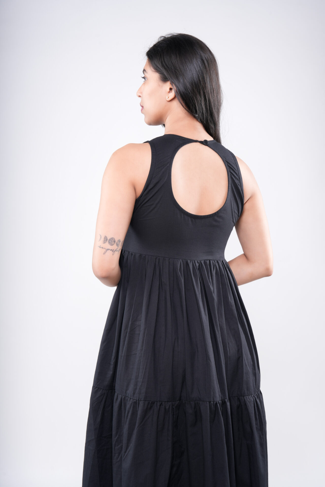Nora – Black Tier Maxi Dress - Image 2