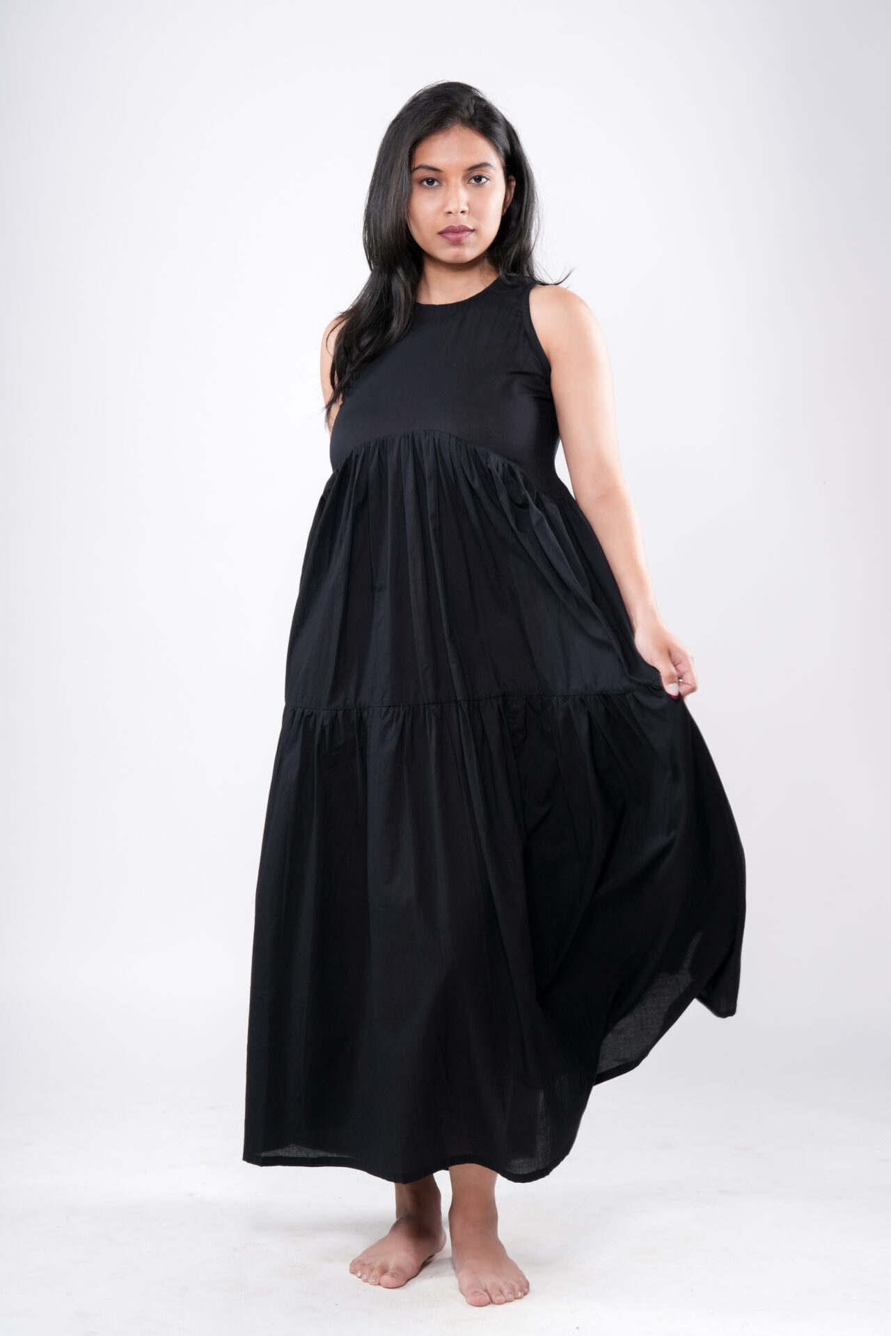 Nora – Black Tier Maxi Dress - Image 5
