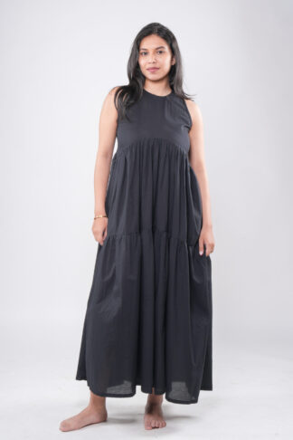 Nora – Black Tier Maxi Dress