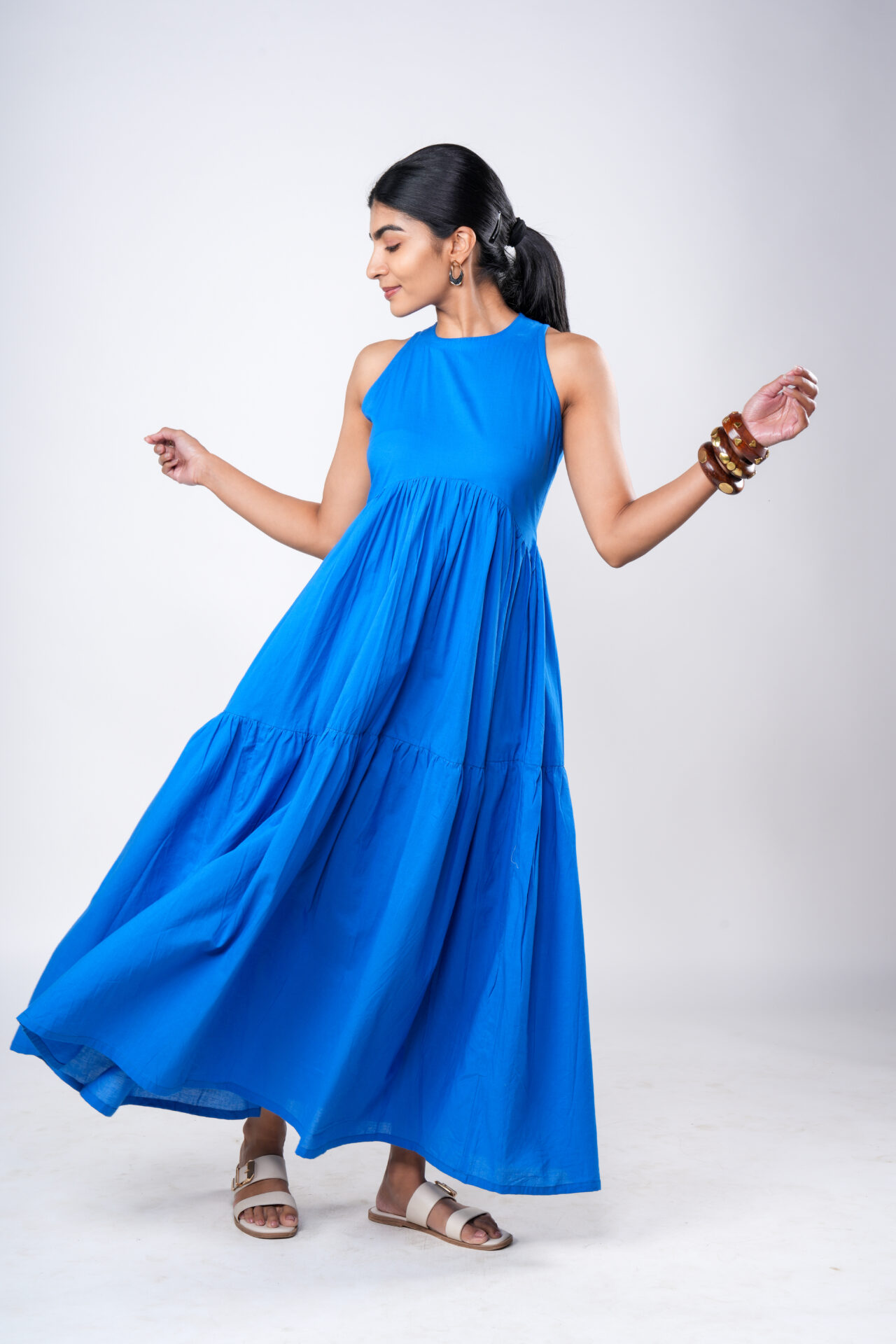 Luna – Blue Tier Maxi Dress